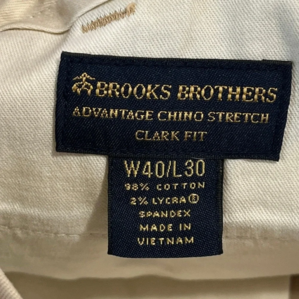 Brooks Brothers Advantage Chino Pants Mens 38x30 Stretch Clark Fit Khaki Office